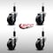 Service Caster 3.5'' SS Hard Rubber Wheel Swivel 1-1/8'' Expanding Stem Caster Set, 4PK SCC-SSEX20S3514-HRS-118-4 - alternate 4